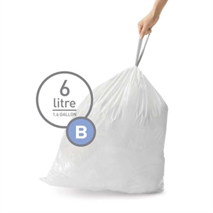 Simplehuman vuilniszakken | met trekband / code B / 6 liter / 30 stuks