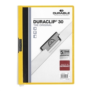 Durable 22906 Duraclip klemmap / A4 / geel / voor 60 pagina’s