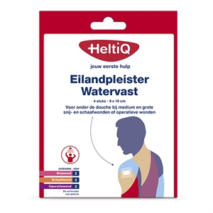 HeltiQ eilandpleister / watervast / 9 x 10 cm / 4 stuks