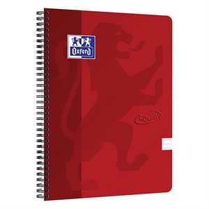 Oxford Touch spiraalblok / A4 / gelinieerd / rood / 70 vel