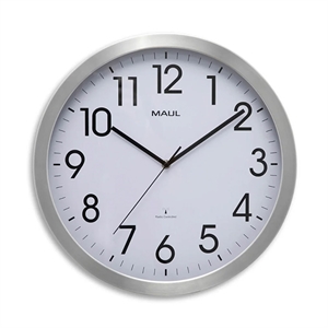 Maul MAULmove radiogestuurde wandklok / aluminium / zilvergrijs / 40 cm
