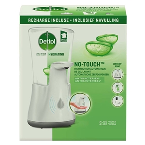 Dettol No-Touch Zeepdispenser met navulling | Aloe Vera | Zilver | 250 ml