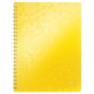 Leitz 4637 WOW collegeblok | A4 | gelinieerd | geel | 4-gaats | 80 vel