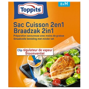 Toppits Braadzak 2 in 1 / 8 stuks / Maat M