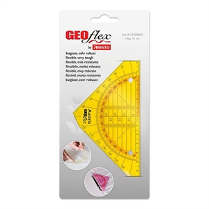 Aristo AR-23009NO geoflex geodriehoek / flexibel / neon oranje / 16 cm (lengte)