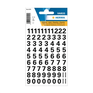 Herma 4159 0-9 etiketten / 10 mm / zwart / 71 etiketten