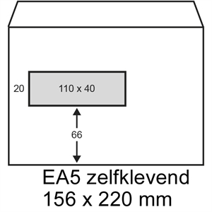 Raadhuis dienstenvelop / gegomd / EA5 / venster links / 156mm x 220mm / 500 stuks