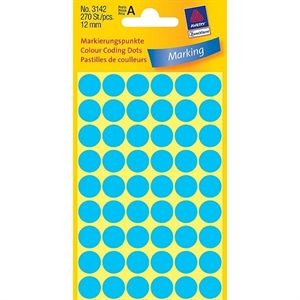 Avery Zweckform 3142 markeringspunten / 12 mm / blauw / 270 etiketten