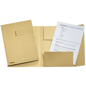Esselte 3-klepsmap met lijnbedrukking / A4 / dossierkarton / crème / tot 200 bladen / 50 stuks