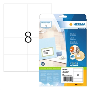 Herma Premium 8645 permanent hechtende etiketten / A4 / 105 x 74 mm / wit / 80 etiketten
