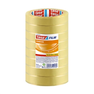 Tesa standaard plakband / transparant / 19 mm x 66 m / 8 rollen