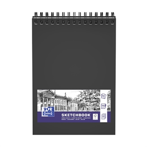 Oxford schetsboek / hardcover / A4 / zwart / spiraal / 50 vel