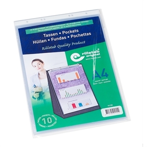 Rillstab 94155 tafelflipover insteekhoezen / A4 staand / polypropyleen / semi-transparant / 10 stuks