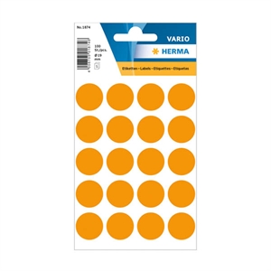 Herma 1874 markeringspunten / 19 mm / fluor-oranje / 100 etiketten