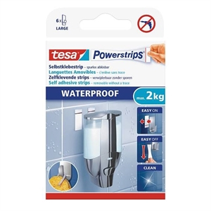 Tesa 59700 large powerstrips / kleefstrips / wit / niet-permanent / 6 stuks