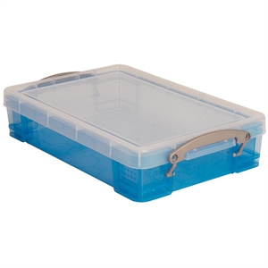 Really Useful Box opbergdoos / polypropyleen / transparant blauw / 4 liter