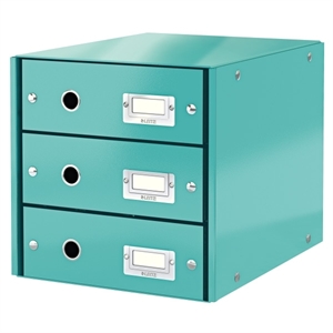 Leitz 6048 WOW ladeblok / ijsblauw metallic / 3 laden