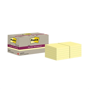 3M Post-It super sticky gerecycled / 47,6 x 47,6 mm / geel / 12 x 70 vel