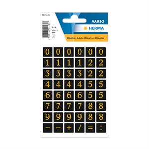 Herma 4131 0-9 etiketten / 13 x 13 mm / zwart/goud / 96 etiketten