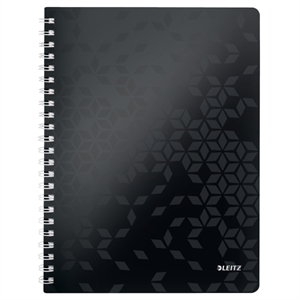 Leitz 4637 collegeblok / A4 / gelinieerd / zwart / 4-gaats / 80 vel