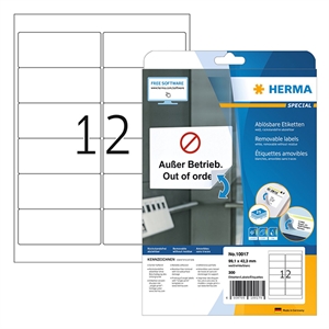 Herma 10017 etiketten / verwijderbaar / A4 / 99,1 x 42,3 mm / wit / 300 etiketten