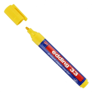 Edding 33 brilliant paper marker / geel / beitelvormige punt / 1-5 mm