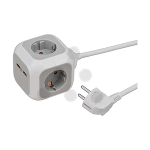 Brennenstuhl 1150100 Alea-Power stekkerblok / 4 stopcontacten / USB / 1.4 meter / grijs