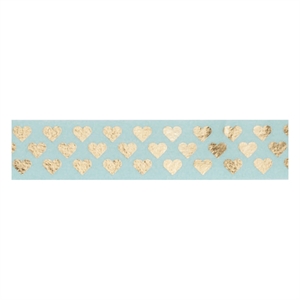 Folia washi tape / hartjes goud / 5 meter / 1 stuk