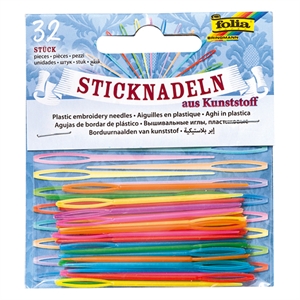 Folia borduurnaalden / kunststof / diverse kleuren / 32 stuks