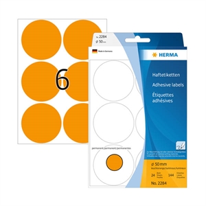 Herma 2284 markeringspunten / 50 mm / fluor-oranje / 144 etiketten