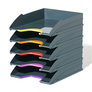 Durable Varicolor brievenbak / middel hoog / grijs/gekleurd / 5 stuks