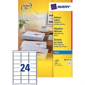 Avery Zweckform J8159-100 adresetiketten / 63,5 mm x 33,9 mm / 2400 etiketten