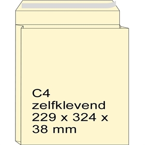 Raadhuis monsterzak / crème / zelfklevend / C4 / 229 x 324 x 38 mm / 10 stuks