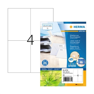 Herma 10734 gerecyclede universele etiketten / A4 / 105 x 148 mm / wit / 320 etiketten
