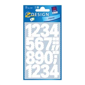 Avery Zweckform 3787 etiketten / 0-9 / wit / groot / 28 etiketten