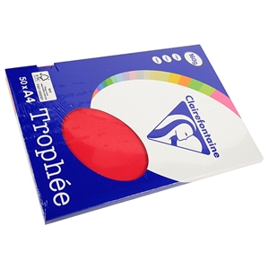 Clairefontaine papier / kersenrood / A4 / 160 gr. / 50 vel