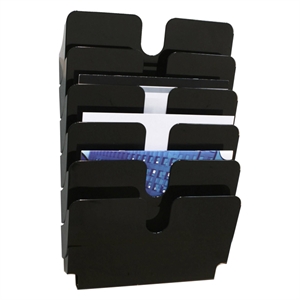 Durable 1700014061 Flexiplus wandfolderhouder / A4 / zwart / 6 vakken