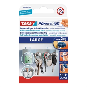 Tesa 58000-00102-10 large powerstrips / kleefstrips / wit / niet-permanent / 10 stuks