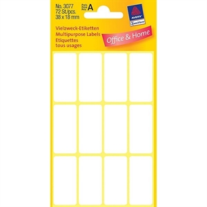 Avery Zweckform 3077 multifunctionele etiketten / wit / 38 mm x 18 mm / 72 etiketten