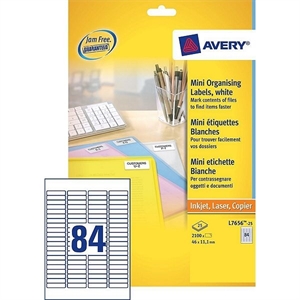 Avery Zweckform L7656-25 universele etiketten / wit / zelfklevend / 46 mm x 11,1 mm / 2100 etiketten