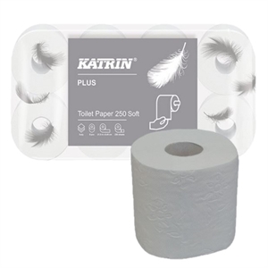 Katrin Plus 104452 toiletpapier / soft / 3-laags / 8 rollen / 250 vel