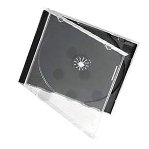 CD-doosje / transparant / zwarte tray / 25 stuks