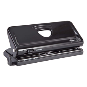 Rapesco perforator / metaal / zwart / 6-gaats / tot 10 vel