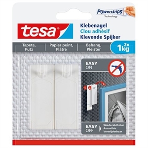 Tesa klevende spijker / gevoelige oppervlakken / wit / 1 kg (per stuk) / 2 stuks