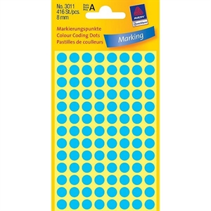 Avery Zweckform 3011 markeringspunten / 8 mm / blauw / 416 etiketten