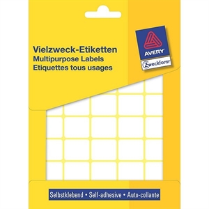 Avery Zweckform 3318 multifunctionele etiketten / wit / 22 mm x 18 mm / 1200 etiketten