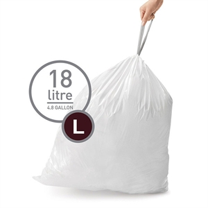 Simplehuman vuilniszakken / met trekband / code L / 18 liter / 20 stuks