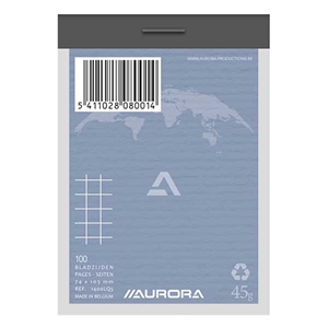 Aurora schrijfblok | A7 | geruit | 45 gr. | 100 vel