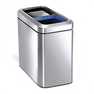 Simplehuman duo prullenbak / Code C / zilver / 10 + 10 liter