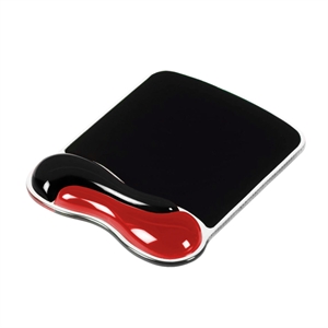 Kensington 62402 Duo Gel muismat / met polssteun / vinyl & gel / rood & zwart